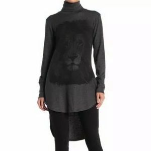 Go Couture Large Turtleneck Charcoal Lion Man